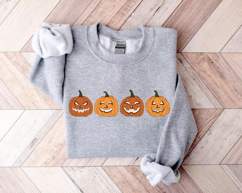 Pumpkin Sweatshirt, Pumpkin Sweater,Halloween gift for Woman, Halloween Crewneck Sweatshirt, Halloween Sweater, Spooky Season, Fall Shirts