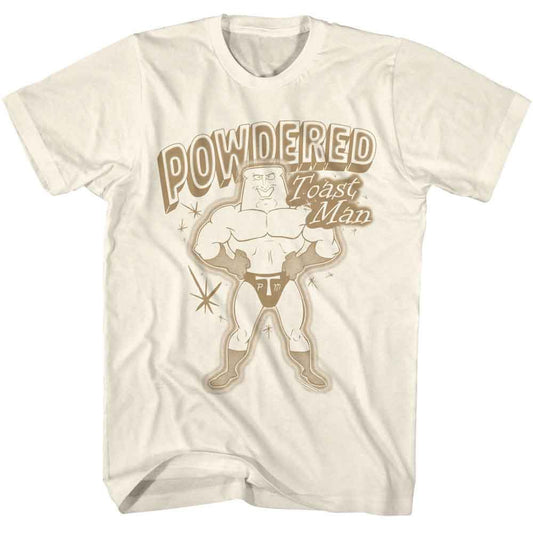 Ren And Stimpy - Powdered Toast Man - American Classics - Natural Adult Short Sleeve T-Shirt