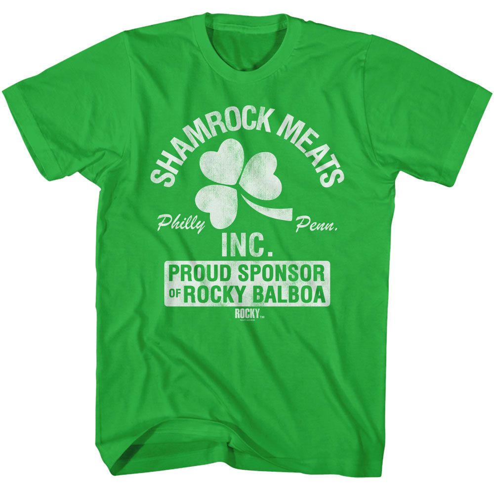 Rocky - Shamrock Meats Philly - American Classics - Solid Green Adult Short Sleeve T-Shirt