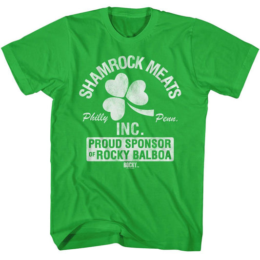 Rocky - Shamrock Meats Philly - American Classics - Solid Green Adult Short Sleeve T-Shirt