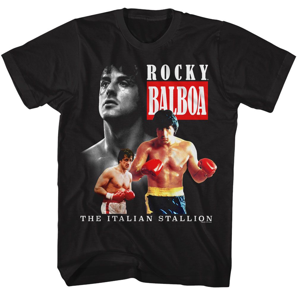 Rocky - Triple - American Classics - Solid Black Adult Short Sleeve T-Shirt