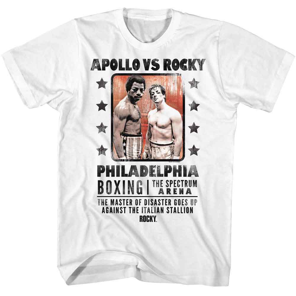 Rocky - Vs Apollo - Officially Licensed American Classics - Front Print Solid Adult Short Sleeve T-Shirt