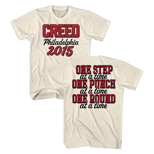 Rocky - One Step One Punch - American Classics - Solid Off-White Adult Short Sleeve T-Shirt