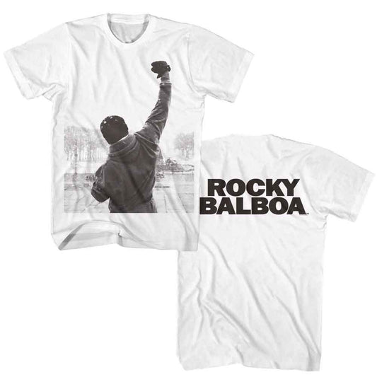 Rocky - Sky Punch Balboa - American Classics - Solid White Adult Short Sleeve T-Shirt