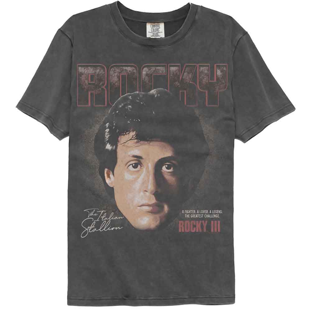 Rocky - Head - American Classics - Gray Solid Adult Short Sleeve Comfort Color T-Shirt