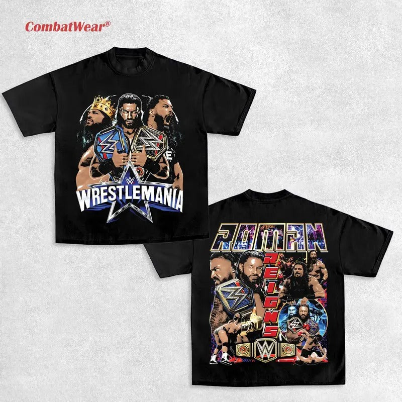 ROMAN REIGNS WRESTLEMANIA TEE , Wrestling Tee, Wrestling Graphic Tee, Wrestler Shirt, Sports Shirt, Vintage Wresting Shirt, Wrestling Gift