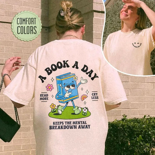 Read More Cry Less Shirt, A Book A Day Sweatshirt, Bookish Hoodie, Reading Day Shirt, Mental Health Sweatshirt, Booktok Shirt