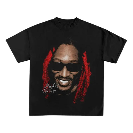 Red Hair and Sh4des Graphic T-Shirt, Iconic Streetwear Tee, Hip Hop Style, Cotton T-Shirt, Crew Neck T-Shirt, Unisex Shirt, Gift for Him, Gift for Her, Menswear Top, Womenswear Top