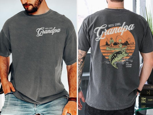 Reel Cool Grandpa Fishing Retro Shirt, Fishing Gift for Grandpa, Fishing Grandpa Funny, Father's Day Gift