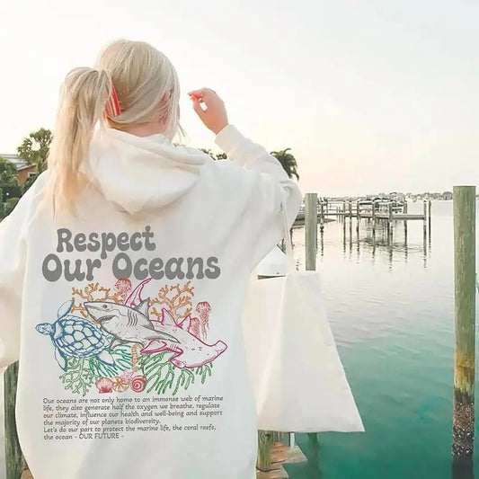 Respect Our Oceans Hoodie, Protect Your Ocean Sweatshirt, Beach Hoodie, Save The Ocean , Respect The Locals Hoodie, Marine Biologist Shirt, Surfing Hoodie, Ocean Lover Shirt
