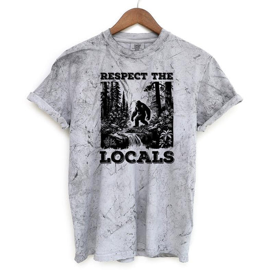 Respect The Locals Bigfoot Shirt, Sasquatch Comfort Colors Shirt Menswear T-Shirt