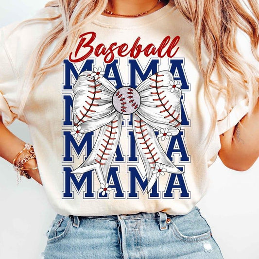 Retro Baseball Mama, Coquette, Baseball Game Day Design T-shirt