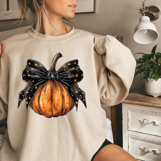 Retro Fall Pumpkin Bow Sweatshirt, Coquette Pumpkin Bow Halloween Sweater, Fall Coquette Bow Shirt, Halloween Fall Sweatshirt, Autumn Pumpkin Sweatshirt, Autumn Fall Thanksgiving Shirt, Halloween Gift Shirt