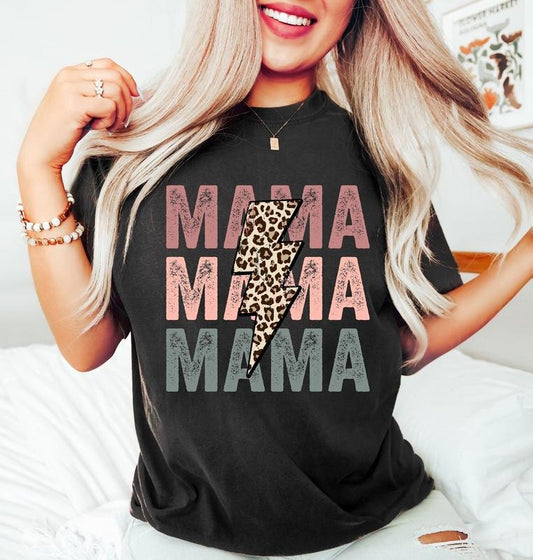 Retro Mama Shirt, Leopard Mama Sweater, Mama Lightning Bolt Shirt, Mom Life Sweatshirt, Girl Mama Shirt, Motherhood Shirt, Cute Mom Hoodie, Mothers Day Shirt, Mama T-shirt