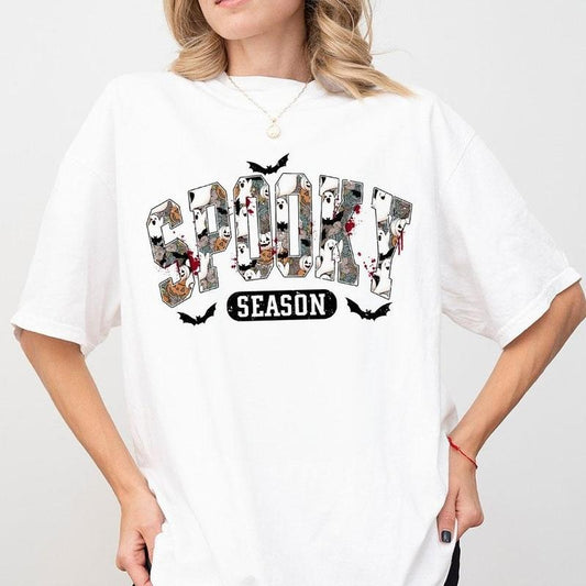 Retro Spooky Season Sweatshirts, Halloween T-shirts, Spooky Season Shirt, Halloween Vibes Sweatshirts, Gift For Her, Shirt For Women, Spooky Vibes Sweatshirt, Women's Tops, Halloween Ghost T-shirt, Funny Halloween T-shirts