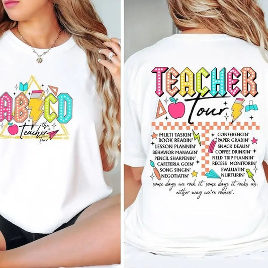 Retro Teacher Shirt, ABCD Teacher Tour Shirt,Back To School Shirt,End of Year Pnh Shirt,Teacher Gift,Kindergarten Teacher  T-shirt, sweater and Hoodie
