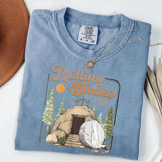 Rolling Stones Tee, Comfort Colors, Easter Jesus, He is Risen Hoodie, Tomb Rolled Away, Jesus Saves Tee, Christian Sublime