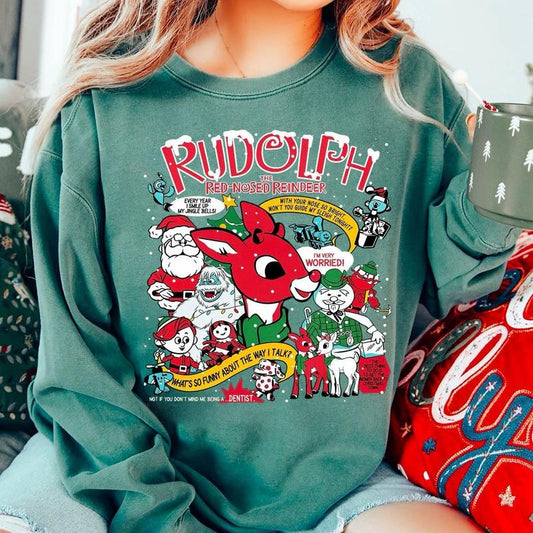Rudolph The Red Nosed Reindeer Sweatshirt, Rudolph Xmas Shirt, 90s Christmas Movies Sweatshirt, Vintage Christmas Movie Shirt, Retro Christmas Sweater