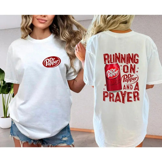 Running On Dr Pepper And Sprayer 2 Sided Sweatshirt T-shirt Fashion Womenswear