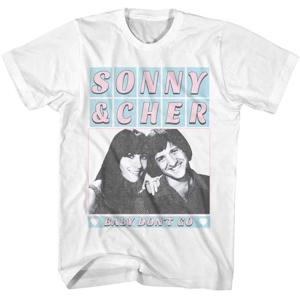 Sonny And Cher - Baby Dont Go Name Blocks - American Classics - Solid White Adult Short Sleeve T-Shirt