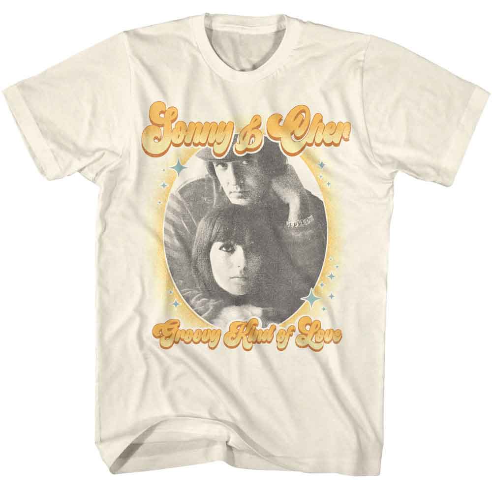 Sonny And Cher - Groovy Kind Of Love - American Classics - Solid Off-White Adult Short Sleeve T-Shirt