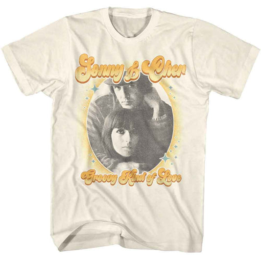Sonny And Cher - Groovy Kind Of Love - American Classics - Solid Off-White Adult Short Sleeve T-Shirt