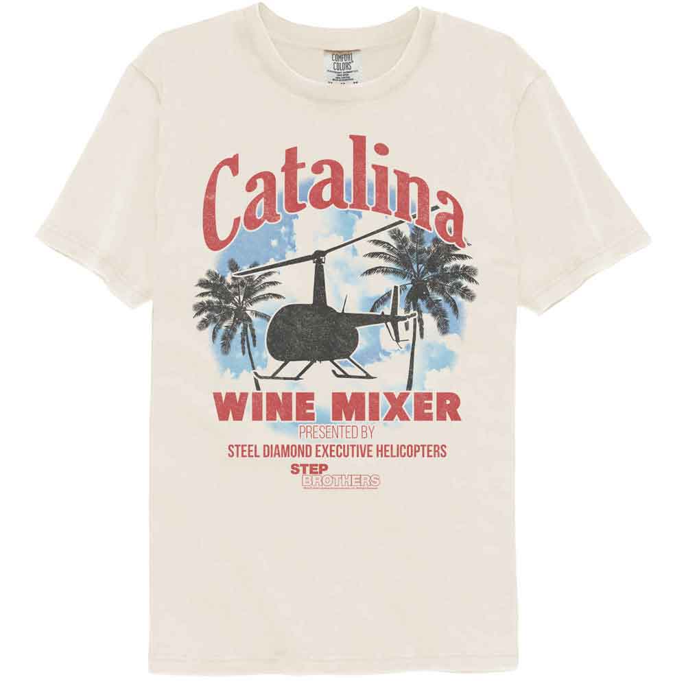 Step Brothers - Sky Palm Trees Wine Mixer - American Classics - Solid Beige Adult Short Sleeve Comfort Color T-Shirt