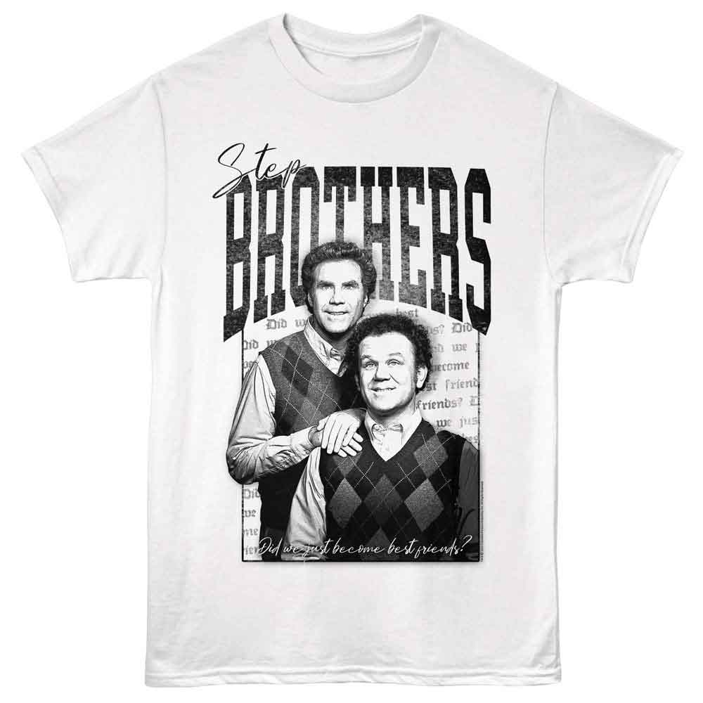 Step Brothers - Just Become Friends - American Classics - Front Print White Adult Short Sleeve T-Shirt