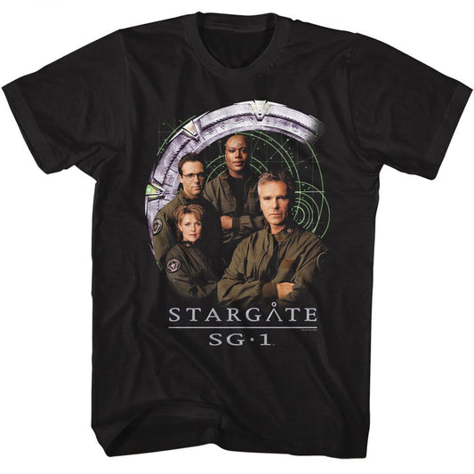 Stargate - Cast And Gate - American Classics - Solid Black Adult Short Sleeve T-Shirt