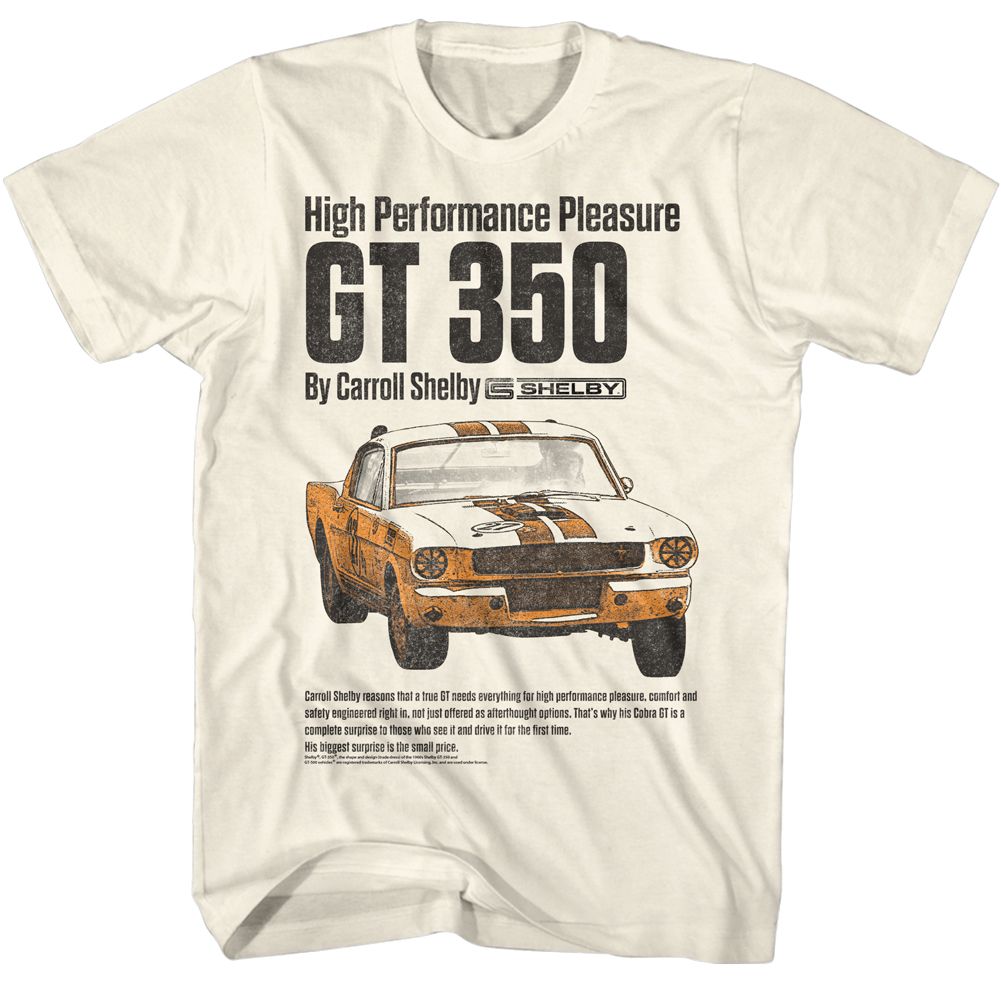 Carroll Shelby - High Performance - American Classics - Solid Off-White Adult Short Sleeve T-Shirt