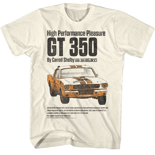 Carroll Shelby - High Performance - American Classics - Solid Off-White Adult Short Sleeve T-Shirt
