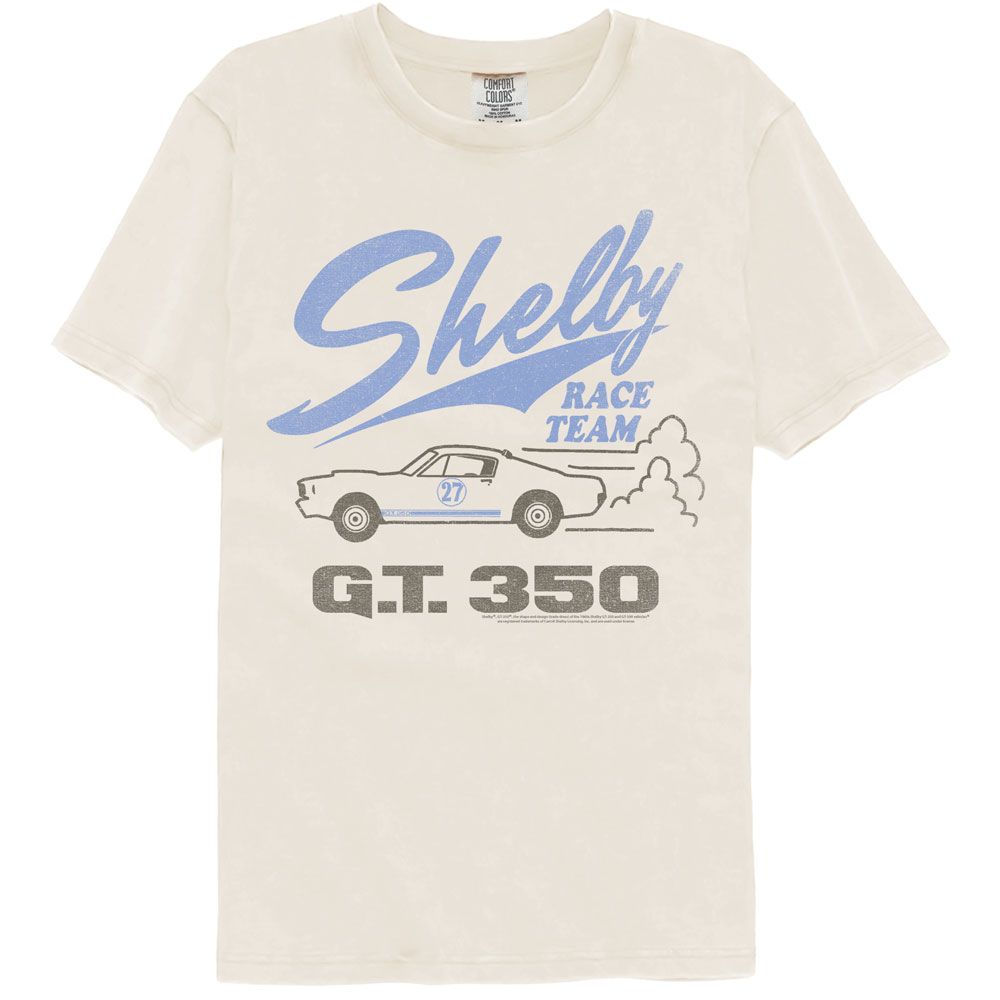 Carroll Shelby - Race Team - American Classics - Solid Beige Adult Short Sleeve Comfort Color T-Shirt