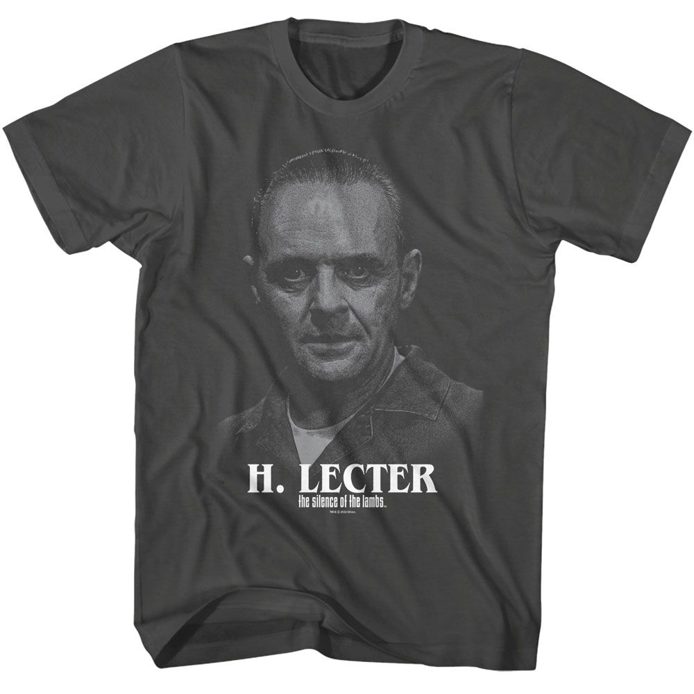 Silence Of The Lambs - H Lecter Portrait - American Classics - Solid Gray Adult Short Sleeve T-Shirt