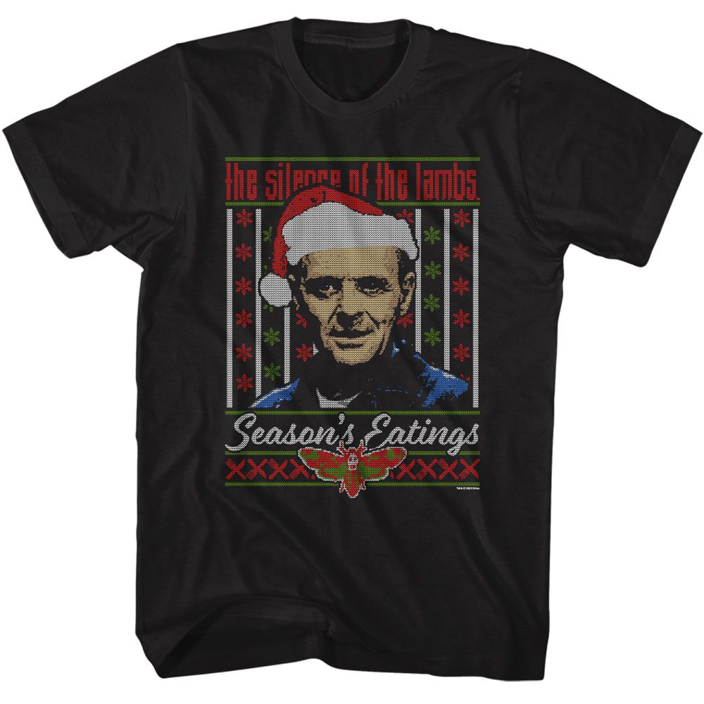 Silence Of The Lambs - Lecter Ugly Sweater - American Classics - Solid Black Adult Short Sleeve T-Shirt