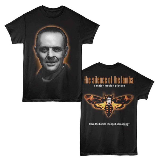 Silence Of The Lambs - Hannibal Face Color Moth - American Classics - 2-Sided Print Black Adult Short Sleeve T-Shirt