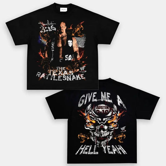 STONE COLD-TEXAS RATTLESNAKE TEE, Wrestling Graphic Tee, WWE Tee, Sports T-shirt, Athlete Shirt, Wrestling Gift Streetwear Crewneck Clothing