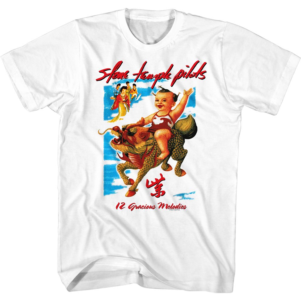 Stone Temple Pilots - 12 Gracious Melodies - American Classics - Solid White Adult Short Sleeve T-Shirt