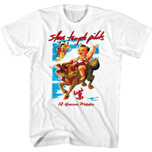 Stone Temple Pilots - 12 Gracious Melodies - American Classics - Solid White Adult Short Sleeve T-Shirt