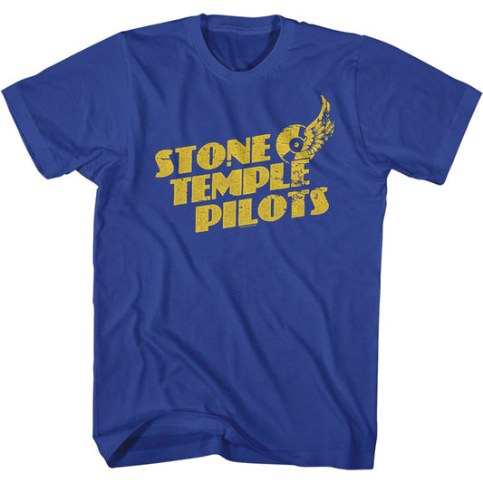 Stone Temple Pilots - Flying Disc - American Classics - Solid Blue Adult Short Sleeve T-Shirt