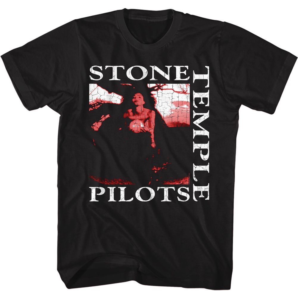 Stone Temple Pilots - Core Tree Art - American Classics - Solid Black Adult Short Sleeve T-Shirt