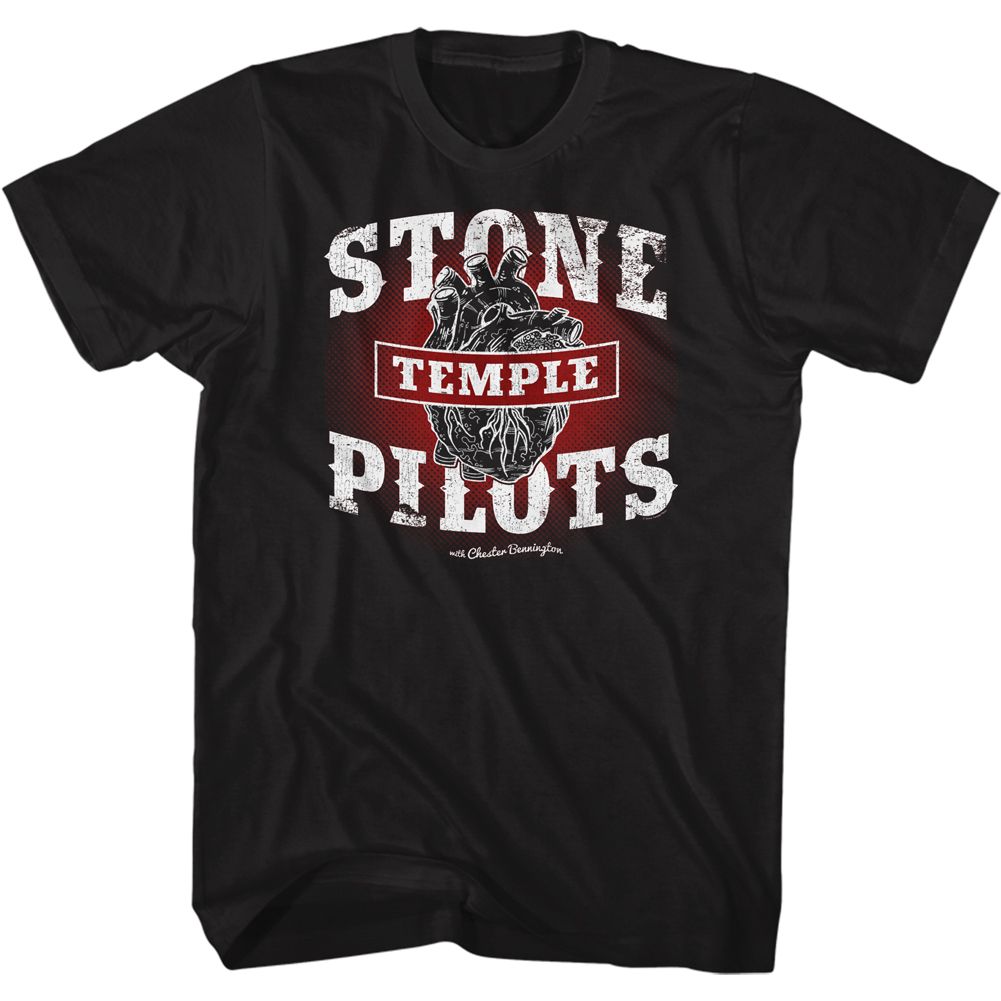 Stone Temple Pilots - Black Heart - American Classics - Solid Black Adult Short Sleeve T-Shirt