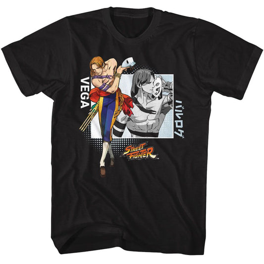Street Fighter - Vega - American Classics - Solid Black Adult Short Sleeve T-Shirt