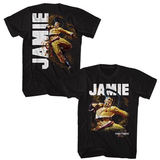 Street Fighter - Jamie Character - American Classics - Solid Black Adult Short Sleeve T-Shirt