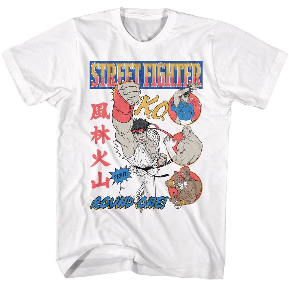 Street Fighter - Round One Comic Wo White - American Classics - Solid White Adult Short Sleeve T-Shirt