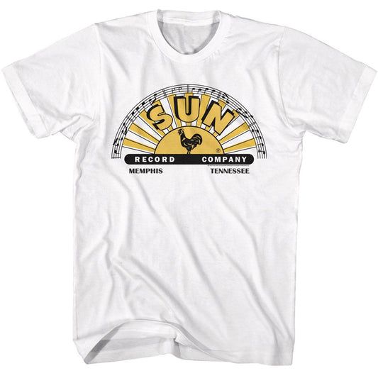 Sun Records - Logo With Offset Color - American Classics - Solid White Adult Short Sleeve T-Shirt
