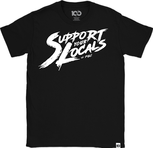 ten/o - 'Support Your Locals Logo' T-Shirt - Black