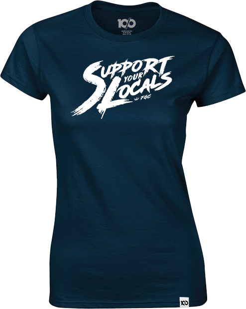 ten/o - 'Support Your Locals Logo' Women's T-Shirt - Navy