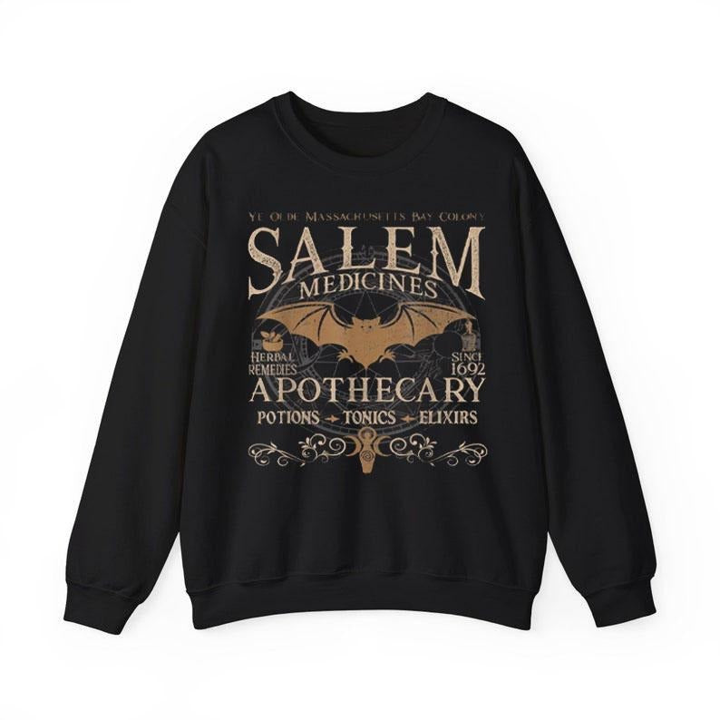Salem Apothecary Halloween Sweatshirt, Retro Style Halloween Tee, Salem Witches Shirt, Salem Sweatshirt, Salem 1692 Hoodie