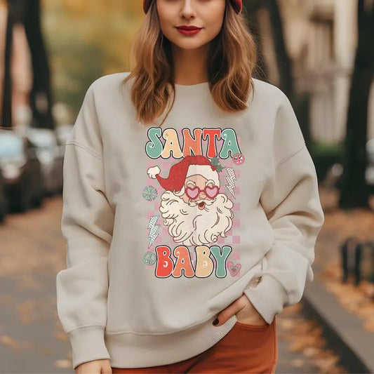 Santa Baby Christmas Shirt, Vintage Santa Shirt, Retro Christmas Tee, Retro Santa, Women's Christmas, Merry Christmas, Retro Xmas, Funny Xmas