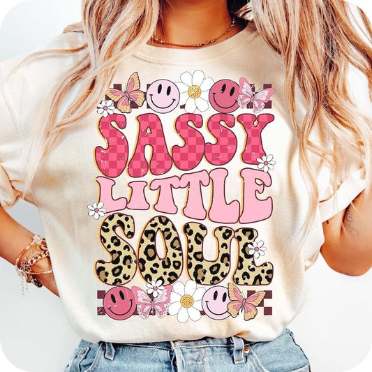 Sassy Little Soul Girls Shirt Cute Sassy File Trendy Girl Graphic T-Shirt